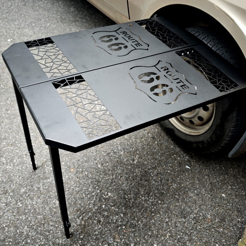 Table Tennis Zone - Autobandtafel, opvouwbare tafel voor buitenkamperen en