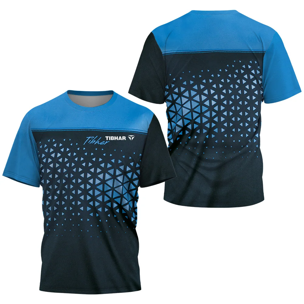 Table Tennis China - 2024 Driehoeksfragment Tafeltennis-T-shirt voor heren Badminton-tennis-T-shirt