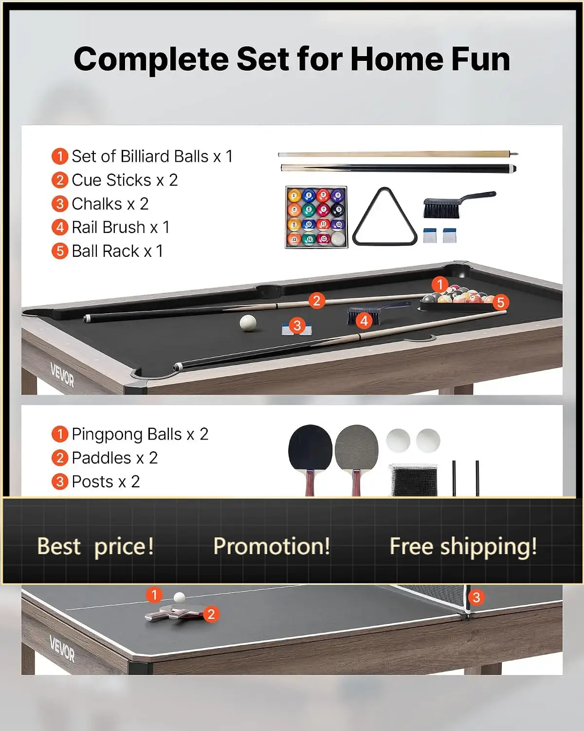7ft 3-in-1 Multi Game Tafel me - Table Tennis No 1 recensie en prijs